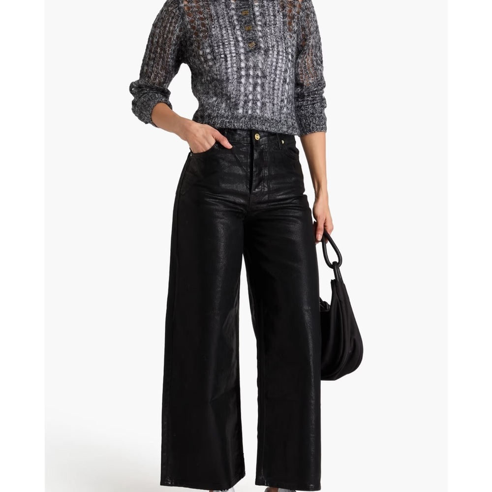 Ganni Foil Denim Wide Jeans